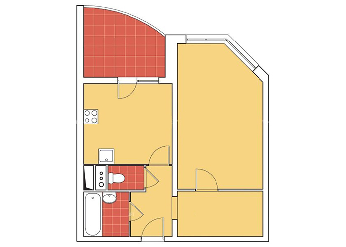 Серия КОПЭ (КТЖС) - планировки квартир с размерами и несущими стенами