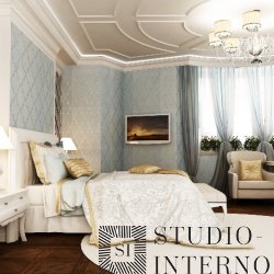 Дизайн интерьера спальни в классическом стиле 